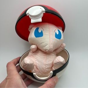 2000 Vintage Hasbro Pokemon Pop-Open Pokeball Plush Mew Used